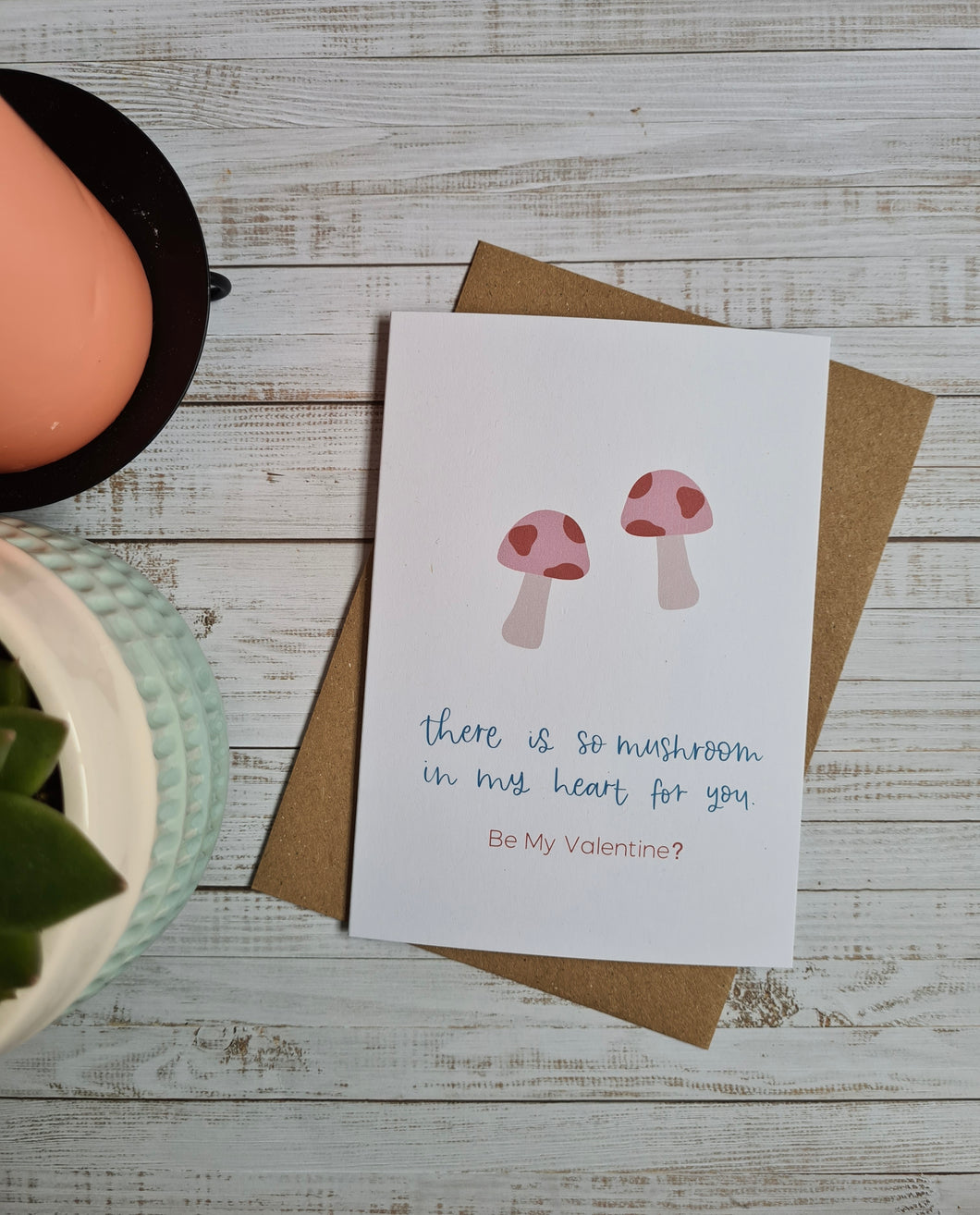 Valentine’s Mushroom Pun Valentine’s Day Card