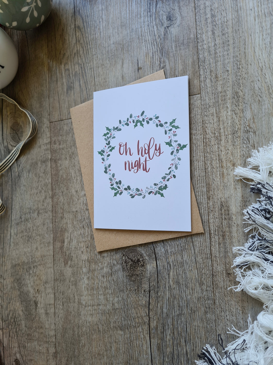 ‘Oh Holy Night’ Wreath Christmas Card