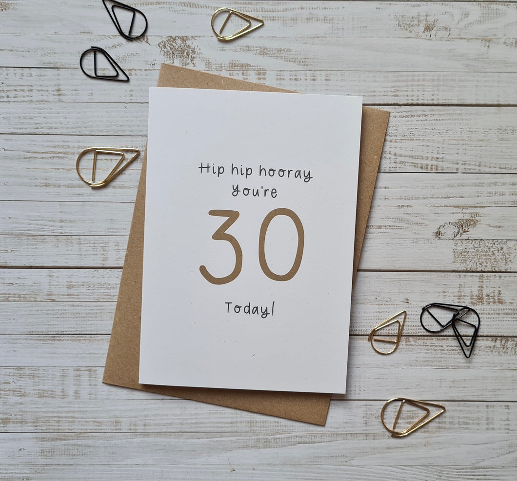 Hip Hip Hooray! You’re (age) today! Birthday Card