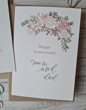 Load image into Gallery viewer, Mum and Dad Floral Anniversary Card

