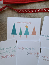 Load image into Gallery viewer, Colourful Christmas Trees Christmas Card
