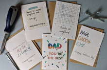 Load image into Gallery viewer, Father’s Day Wordsearch style card
