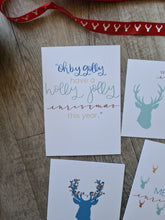 Load image into Gallery viewer, ‘Colourful Reindeer’ Collection. 4 Assorted Christmas Cards
