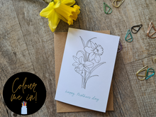 Load image into Gallery viewer, Mother’s Day, Colour Me in, Daffodil Card
