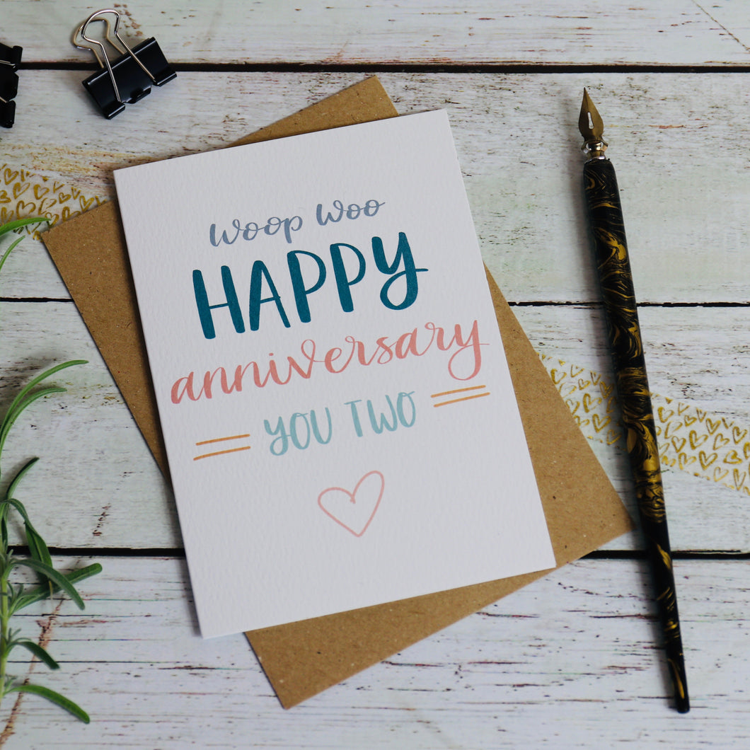Woop Woo Anniversary Card Greeting Card The Folded Paper Company 