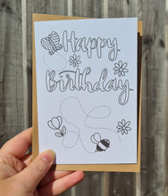 Load image into Gallery viewer, Happy Birthday, Colour me in Card
