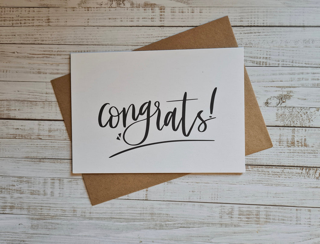 Congratulations Hand Lettered Card
