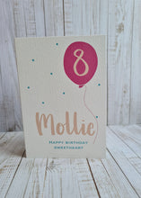 Load image into Gallery viewer, Pink Balloon Personalised Birthday Card
