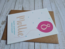 Load image into Gallery viewer, Pink Balloon Personalised Birthday Card
