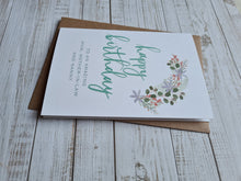 Load image into Gallery viewer, Winter Flowers Personalised Birthday Card
