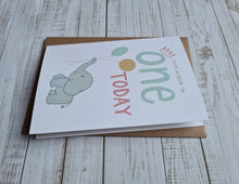 Load image into Gallery viewer, One Today! Personalised First Birthday Card (pink crown)
