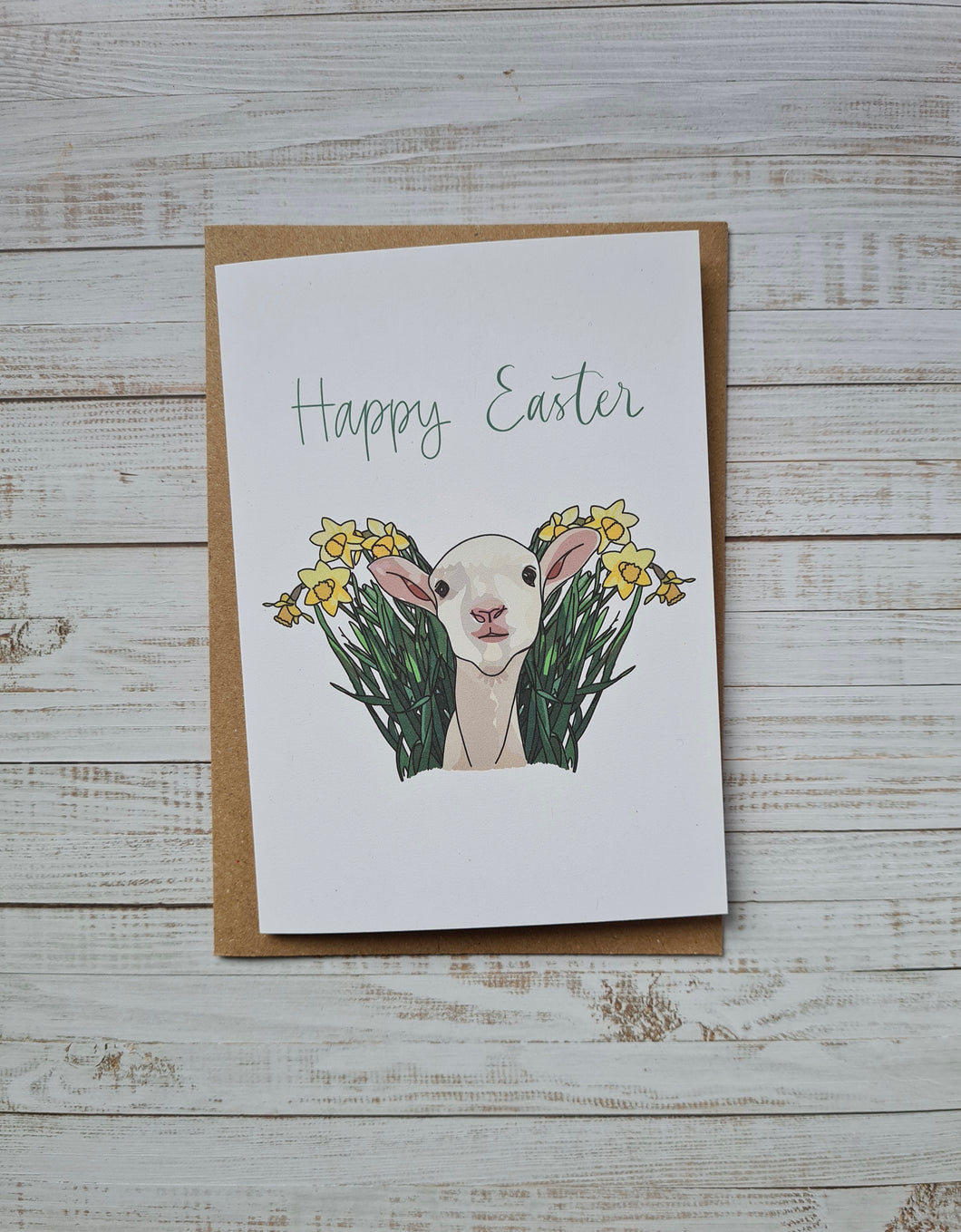 Easter Lamb in Daffodils Card