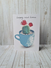 Load image into Gallery viewer, Cactus in a cup, New Home Card
